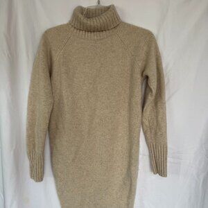 Naadam 100% Cashmere Sweater Dress – Cream Turtleneck – Size XSmall